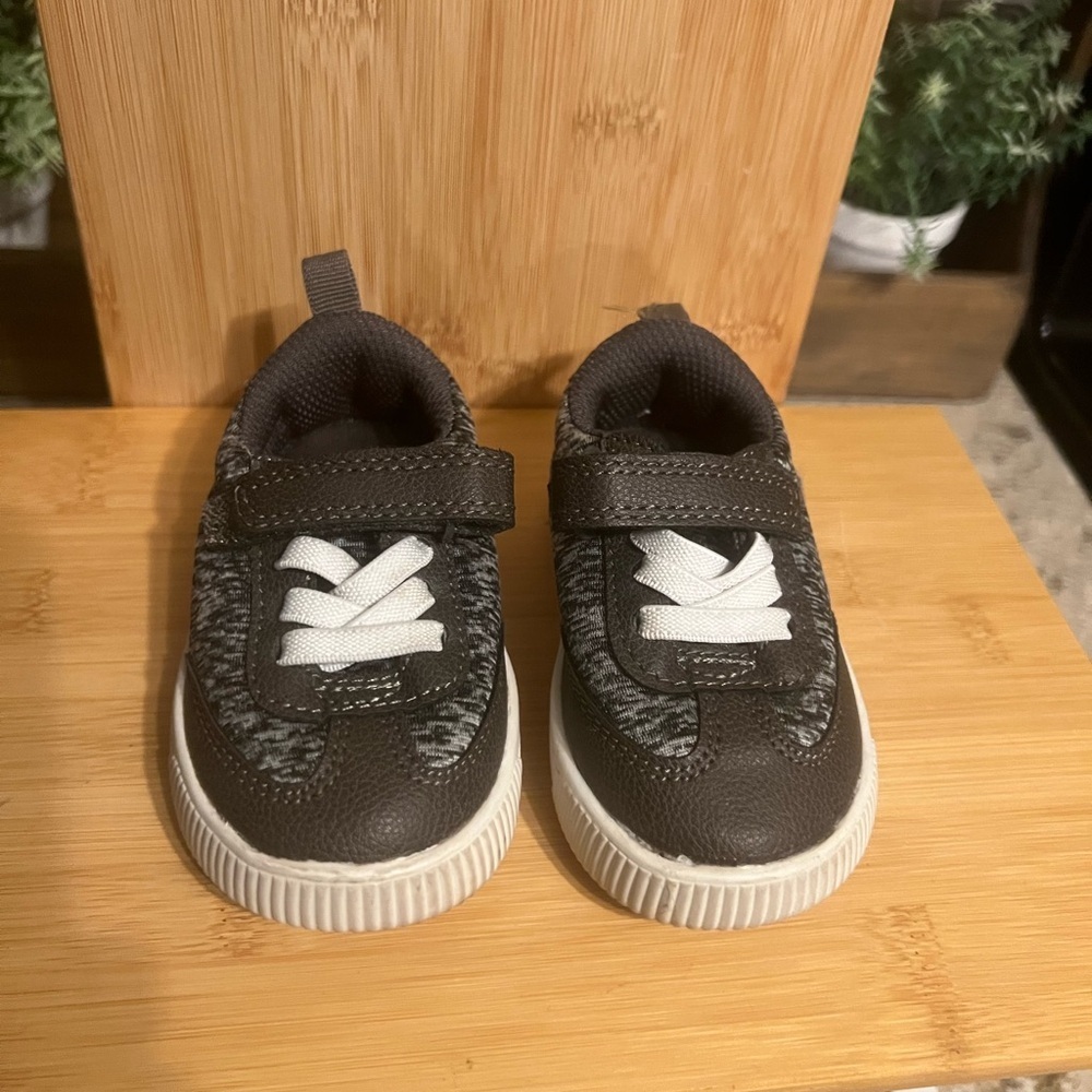 Carter's Gray and White Knit Toddler Sneakers